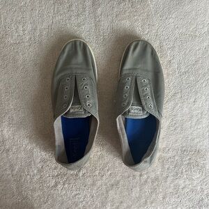 Keds Gray Canvas Slip-On Sneakers
